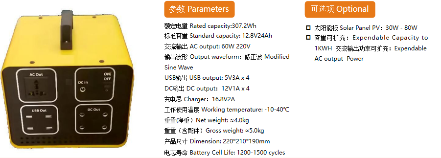 GSEX300 12V Solar Energy Storage System 24Ah Lithium Cell Pack