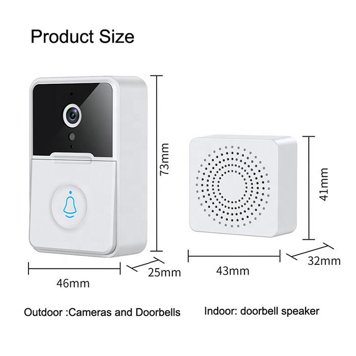 Wireless Smart Wifi Video Doorbell Night Vision 1080p Remote Interncom Digital Camera