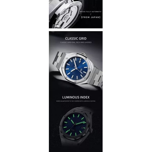 RoHS Automatic Mechanical Watches 3BAR Men'S Swiss Automatic Watches