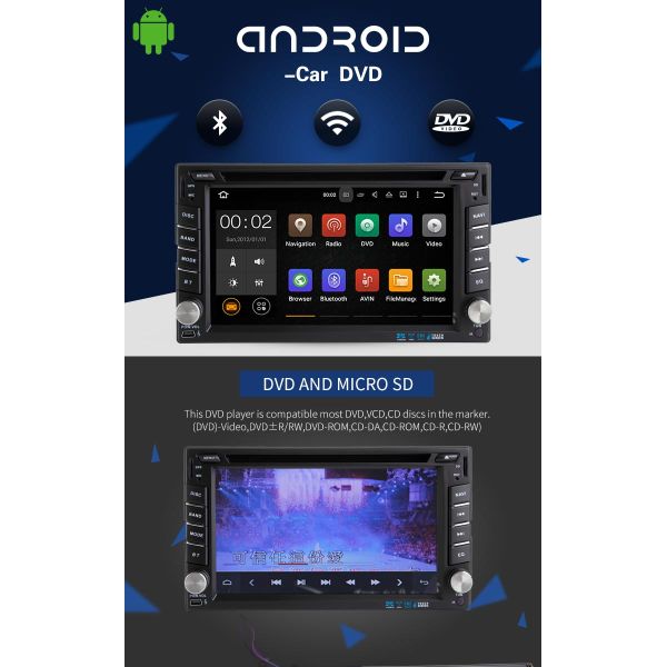 Android 7.1 Universal Car DVD Player GPS Navigation With Canbus SWC USB