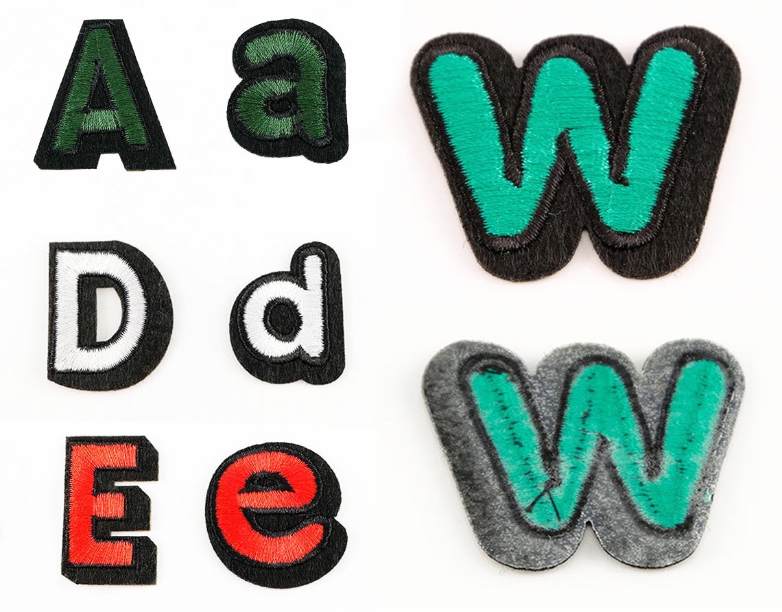 DIY Adhesive Letter Patches Iron On Backing Cotton Polyester Material