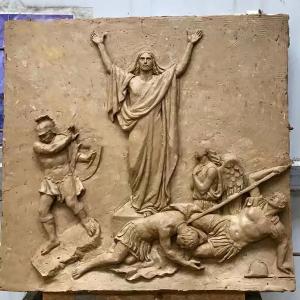 China Home Religion Metal Bronze Relief Sculpture Jesus And Disciples wholesale