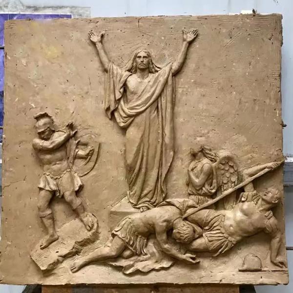 Home Religion Metal Bronze Relief Sculpture Jesus And Disciples