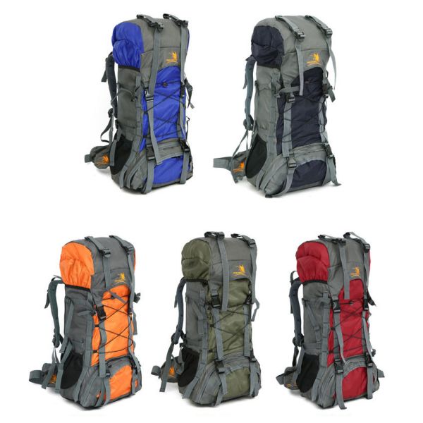 Blue 60L Waterproof Camping Backpack BSCI Mountain Climbing Backpack