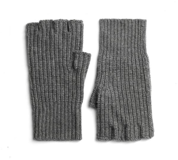 Quality Rib Full Wool Fingerless Gloves With Mitten Cover , Mens Warm Fingerless Gloves for sale