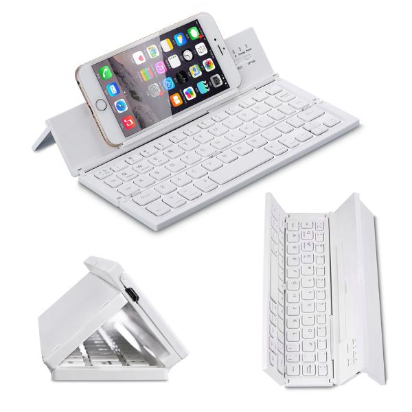 Quality Metal Aluminum Alloy 3 Level Foldable Bluetooth Keyboard Rechargeable Portable Folding Wireless Keyboard for sale