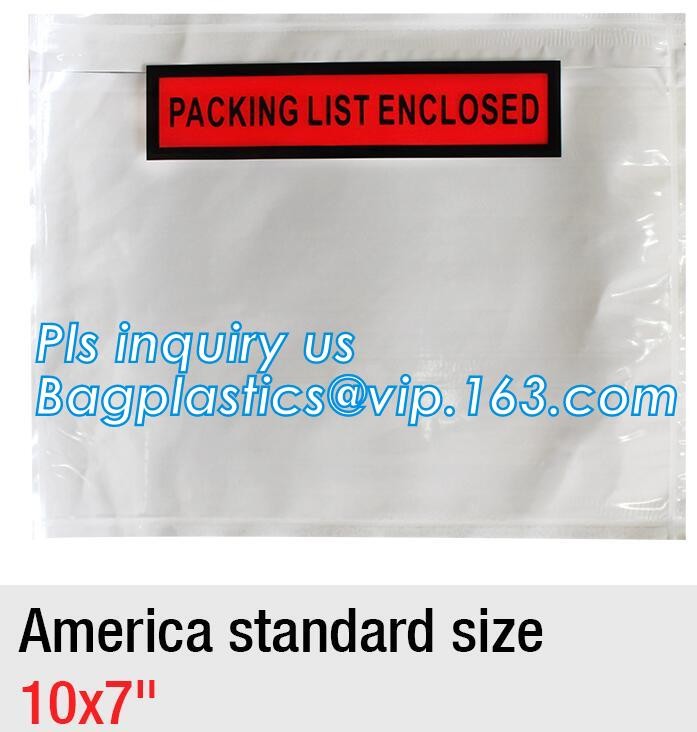 TNT DHL shipping packing list document envelopes, packing list padded envelope, tamper proof express use plastic packing