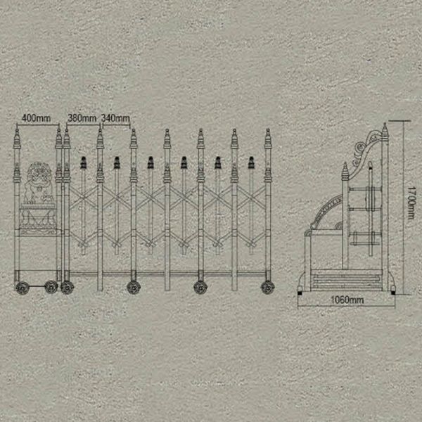 Folding Aluminum Alloy Electric Retractable Fence Gate For Factory Entry