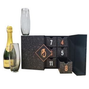 China XL Packaging Custom Packaging Box Factory 12 Day Wine Advent Calendar Box Custom Empty Christmas Countdown Gift Box wholesale