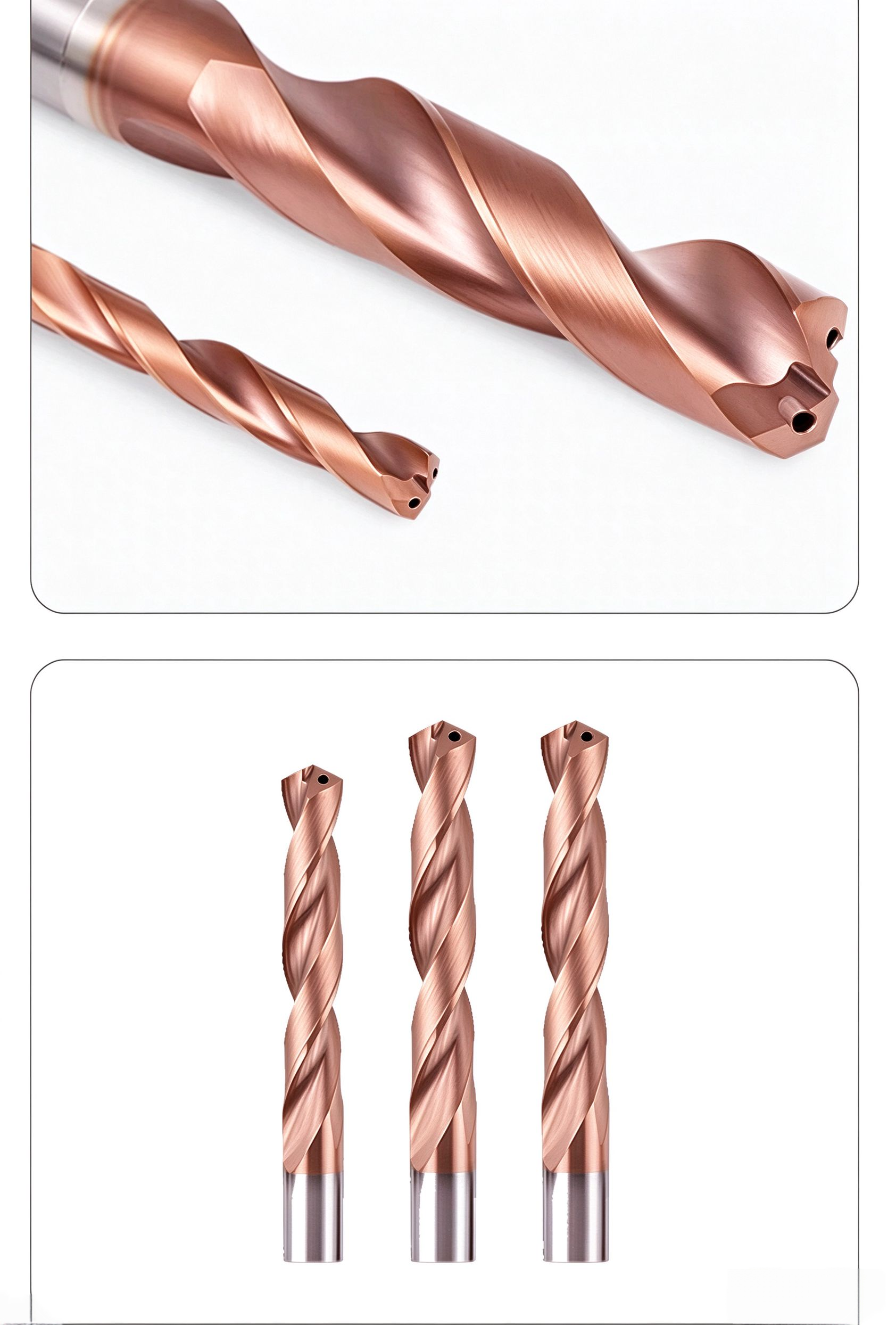 Alloy Solid Carbide Drill Bits Inner Coolant Drilling Tools Tungsten Steel Precision Twist Drill 3D