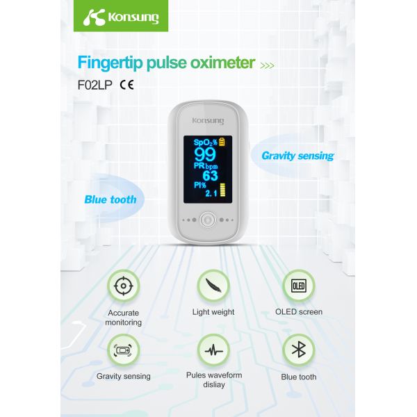 55g Digital Fingertip Pulse Oximeter With Dry Batteries