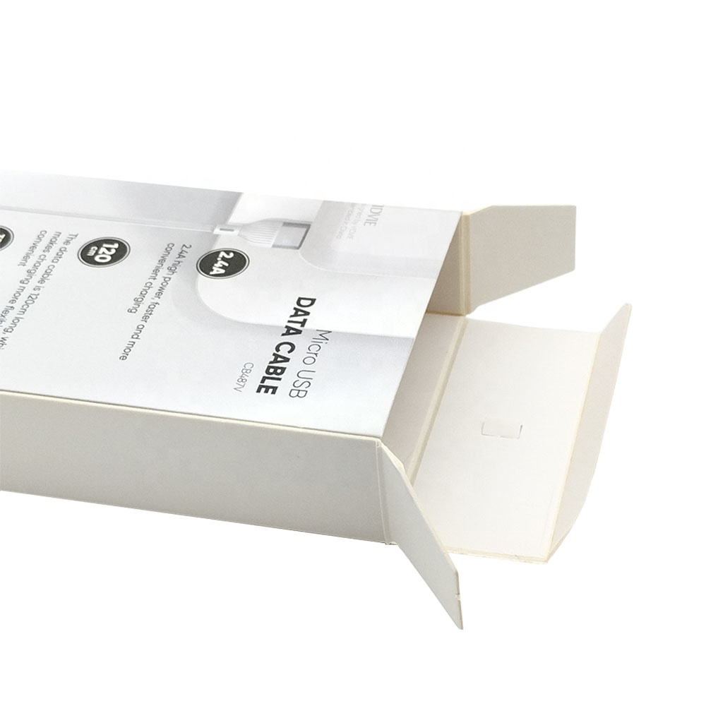 Electronic Products Packing Paper Box Micro USB Data Cable Packaging Box With Printing