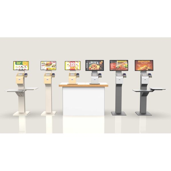 Payment Restaurant Self Service Ordering Kiosk Sensitive QR Code Scanner Terminal Printer