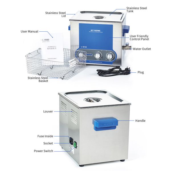 Engine Block Ultrasonic Digital Cleaner , Metal Benchtop Ultrasonic Cleaner