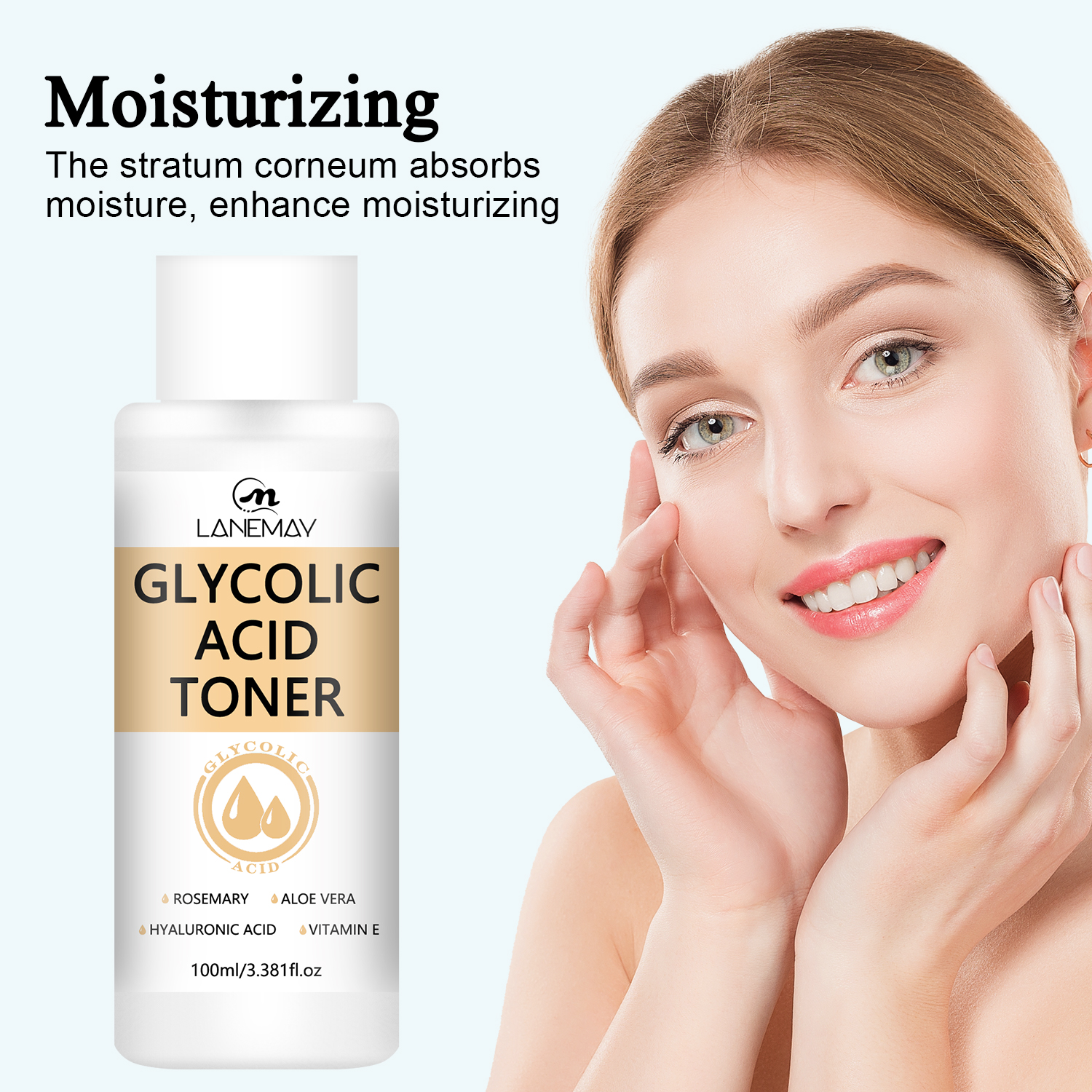 Private Label Beauty Products Face Care Refreshing Texture Hyaluronic Acid Lightening Anti-aging Glycolic Acid Toner for Face