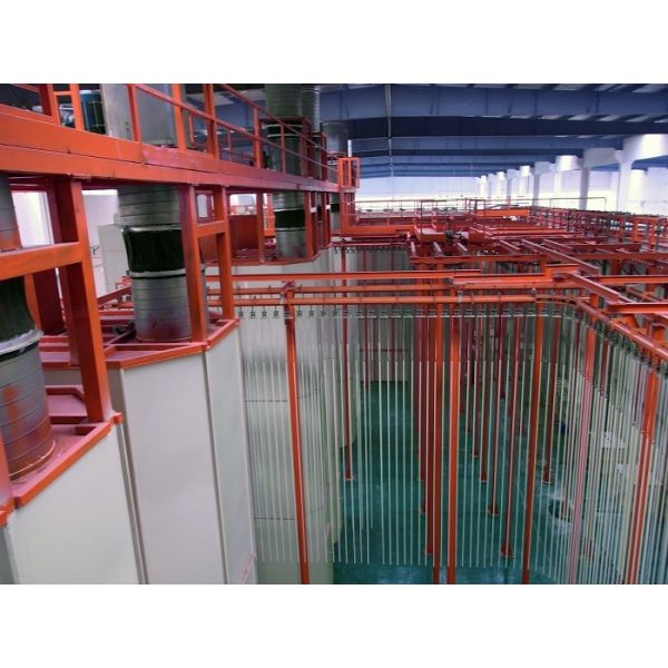 Automatic Powder Spraying Coating Line SUS Metal PP Vertical Spray Booth