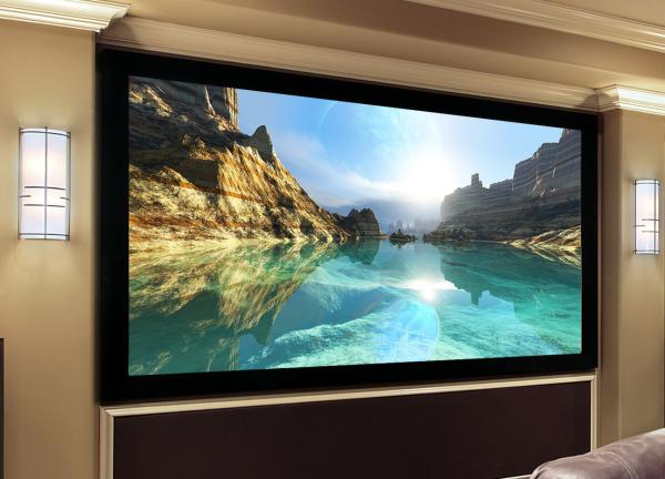 Quality Custom made Fixed Frame Screen / Curved Projection Screen Wall Mount for sale