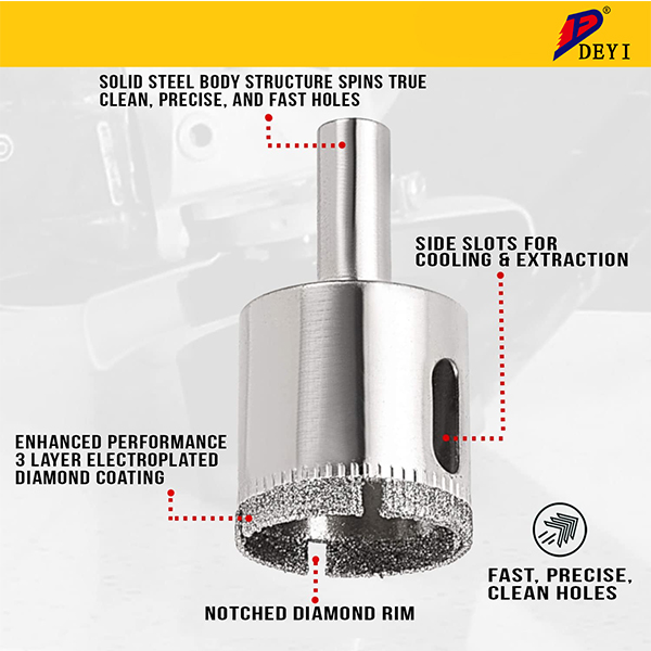 150mm Electroplated Diamond Core Hole Saw For Glass Tile Ceramic