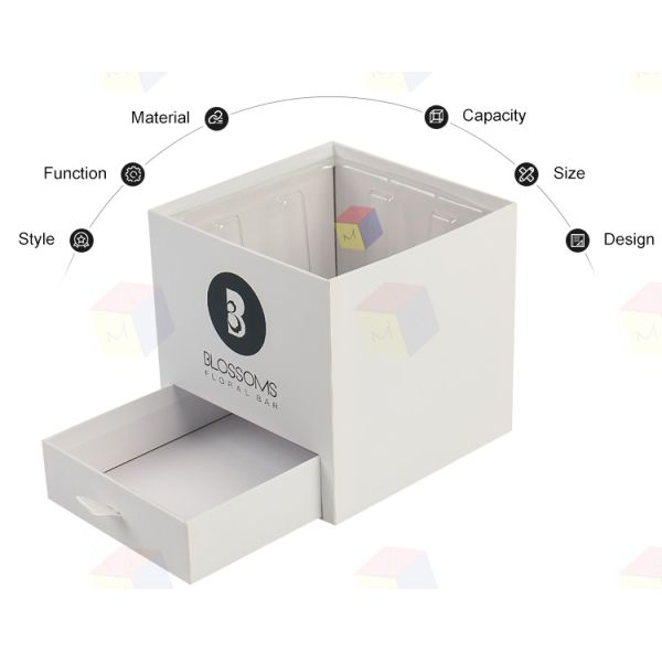 Lightweight Flower Packaging Box Cardboard Flower Box With Chocolate Drawer