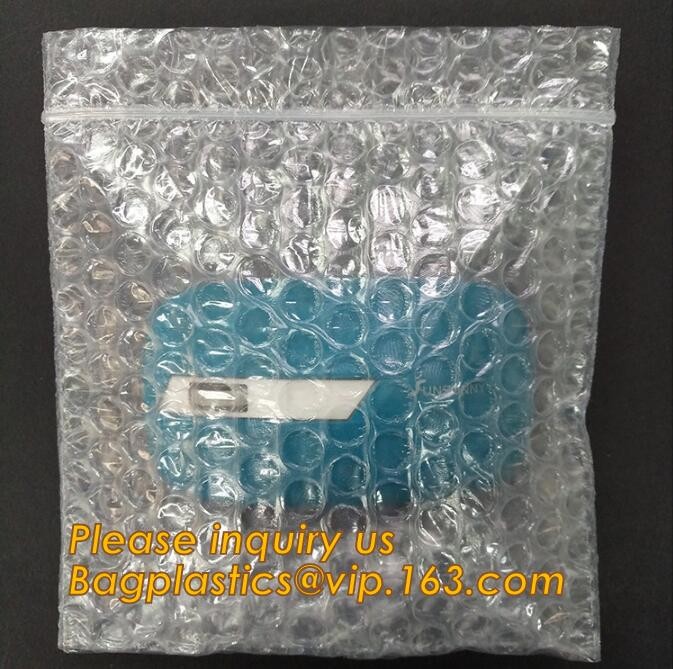 Cosmetic Slider Zip lockk Bubble Bags Bubble Slide Pouch,Zip lockk esd bubble bag bubble packaging wrap cosmetic pouch slide