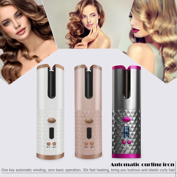 Quality 34W Rechargeable Travel Cordless Magic Hair Curler for sale