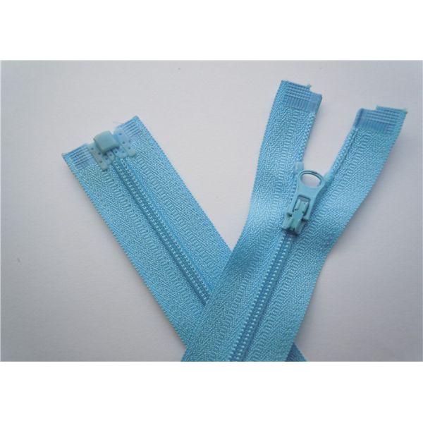 Eco Friendly Replacement Jacket Zippers Open End Plastic With Nylon
