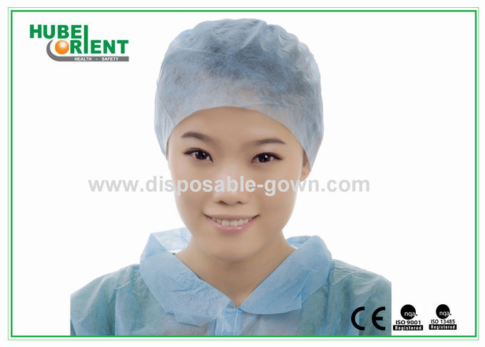 Protective Safety Hair Cap Disposable Non Woven Doctor Cap With Elastic At Back
