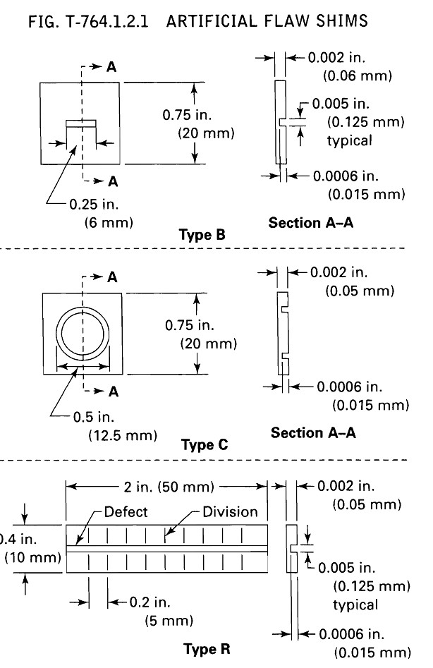 Artificial Flaw Shims Ndt Magnetic Particle Testing Magnetic Particle Detector