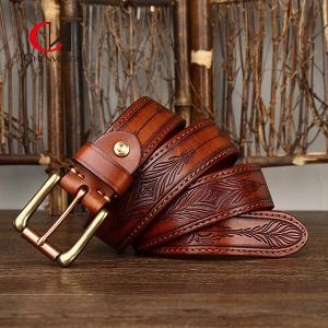 China Fashion Trendy Style Genuine Leather Belt 125cm Length For Business Meeting wholesale